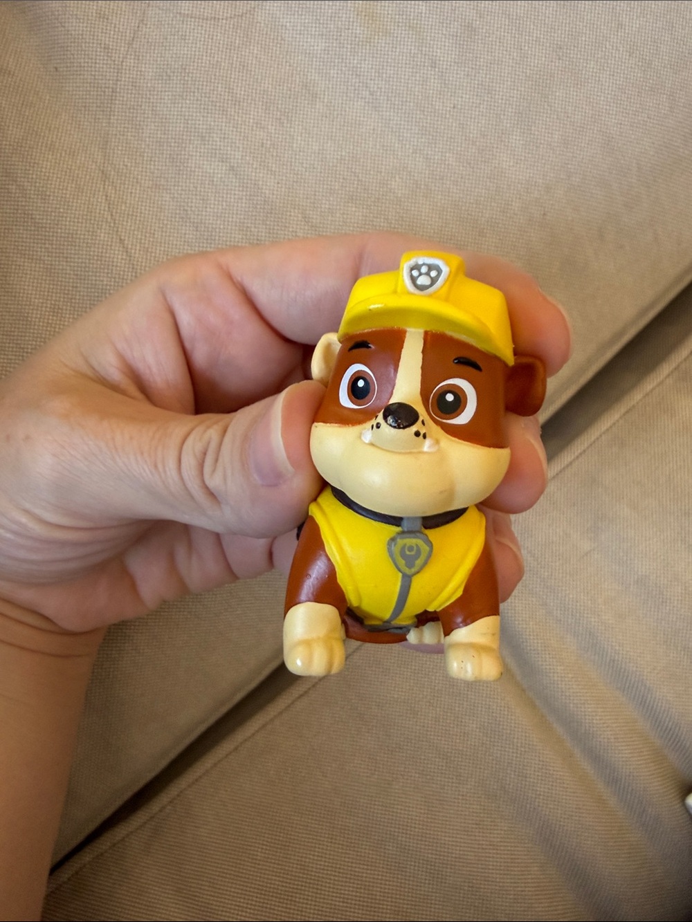 Tonies Paw Patrol Rubble Construction Pup Figure in Yellow and Brown